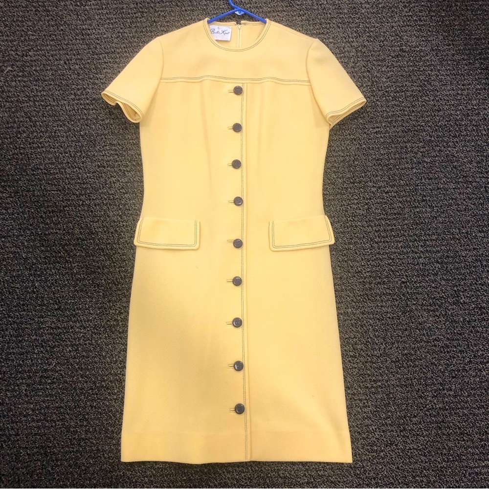 Vintage 70s Mod Butte Knit Dress S